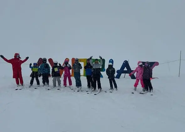 Pupils from The Ryleys School, a private school in Cheshire, enjoying their ski trip