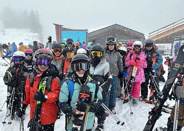 Pupils from The Ryleys School, a private school in Cheshire, enjoying their ski trip