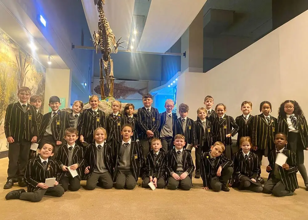 Pupils from The Ryleys School, a private school in Cheshire, at the World Museum in Liverpool