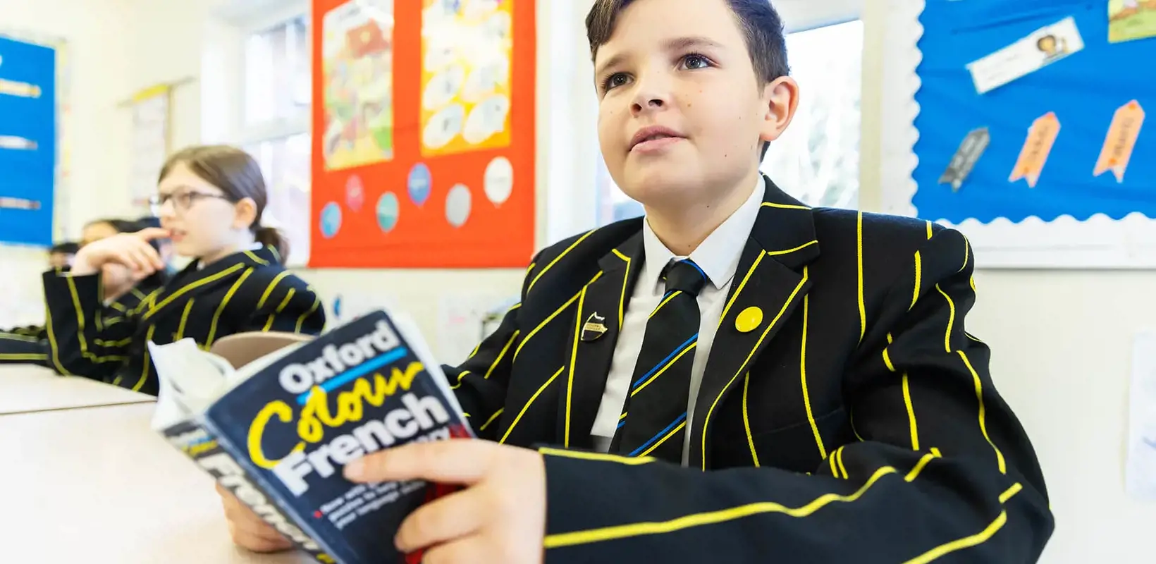 Prep School pupil in French class at The Ryleys School, a private school in Cheshire