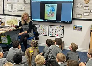 Author Hilary Robson visited The Ryleys School, a private school in Cheshire, to meet Early years pupils and share her stories.