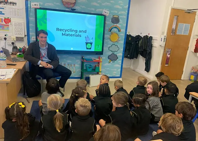 Hands Up Who Wants To Help Our Planet? Pupils at The Ryleys School, Alderley Edge, learn about sustainability