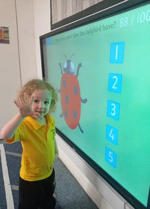 Pre-School pupils learning about 'less and more' at The Ryleys School, a private school in Alderley Edge.