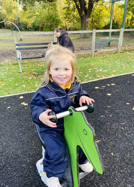 Pre-School pupils from The Ryleys School, a private school in Alderley Edge, enjoy a trip to the park