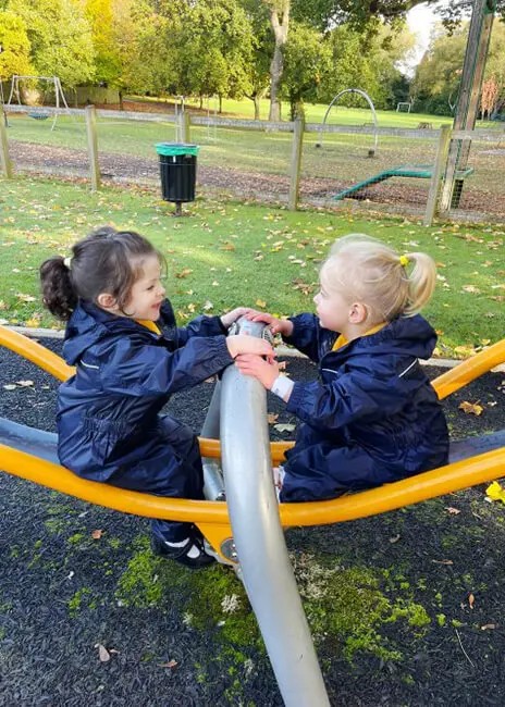 Pre-School pupils from The Ryleys School, a private school in Alderley Edge, enjoy a trip to the park