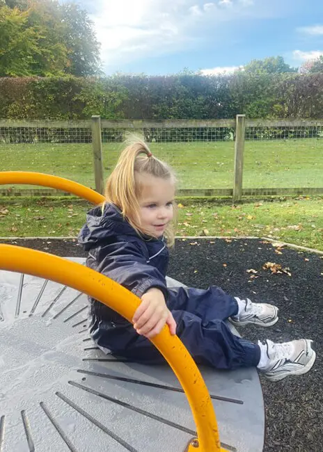 Pre-School pupils from The Ryleys School, a private school in Alderley Edge, enjoy a trip to the park