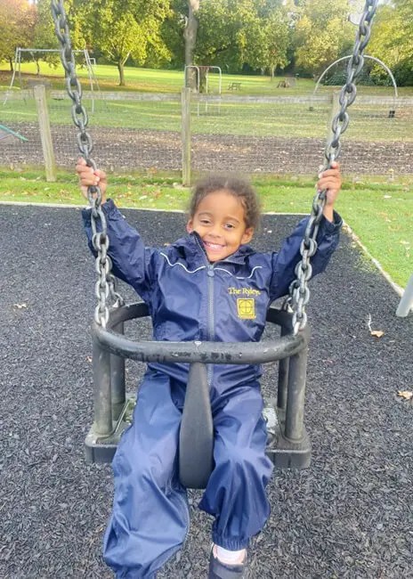 Pre-School pupils from The Ryleys School, a private school in Alderley Edge, enjoy a trip to the park